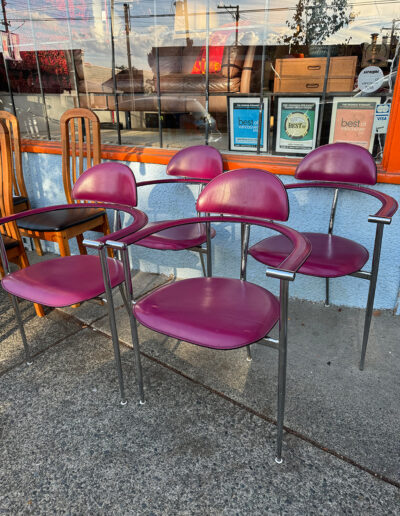 Vintage Chrome and Leather Arvin Itay “Marilyn” Chairs