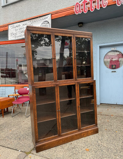 Vintage Oak 2 piece Bookcase