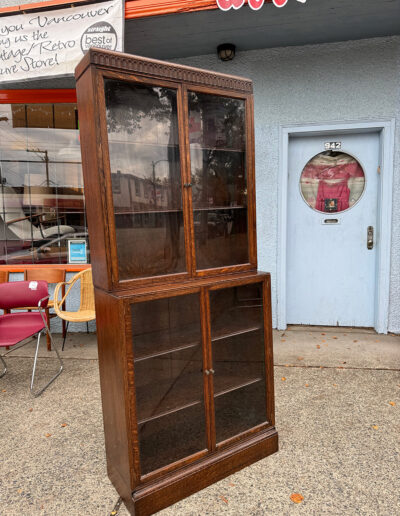 Vintage Oak 2 piece Bookcase