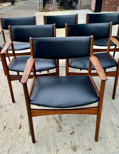 Vintage 6 Danish Rosewood Arm Chairs