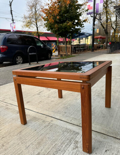 Vintage Teak and Smokey Glass Table