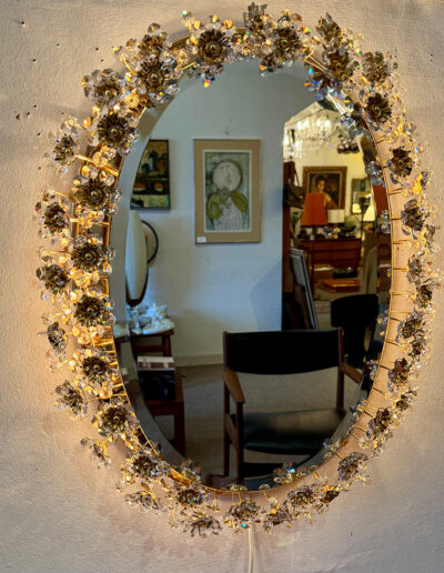 Vintage Palwa Backlit Flower Mirror