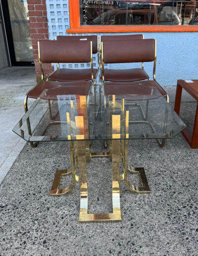 Vintage Brass Chairs and/or Side Table