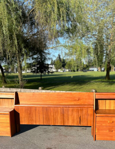 Vintage Teak Queen Size Headboard