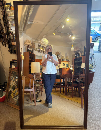 Large Vintage Mirror with Walnut Frame