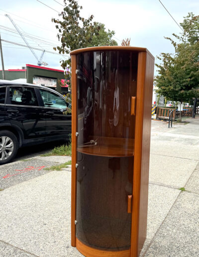 Vintage Teak and Smoky Glass Display Cupboard