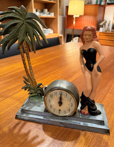 Vintage Cast Metal Pin-Up Clock